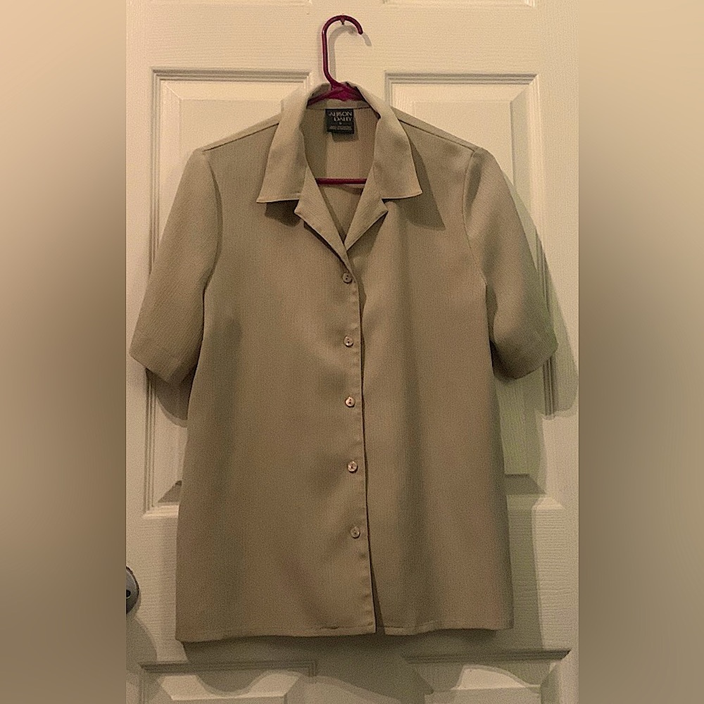 Tan button up